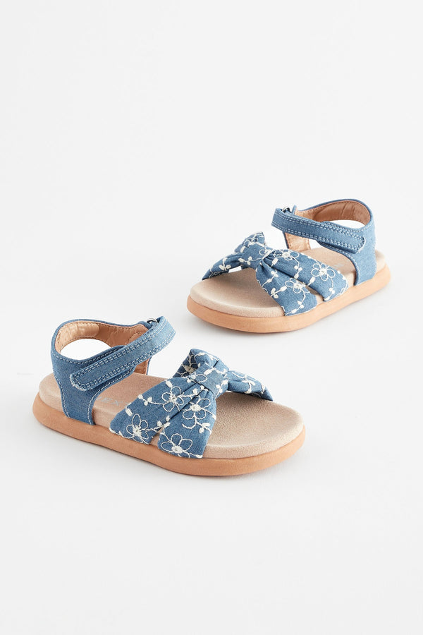 Blue Denim Bow Sandals