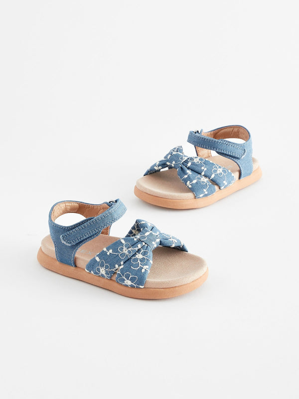 Blue Denim Bow Sandals