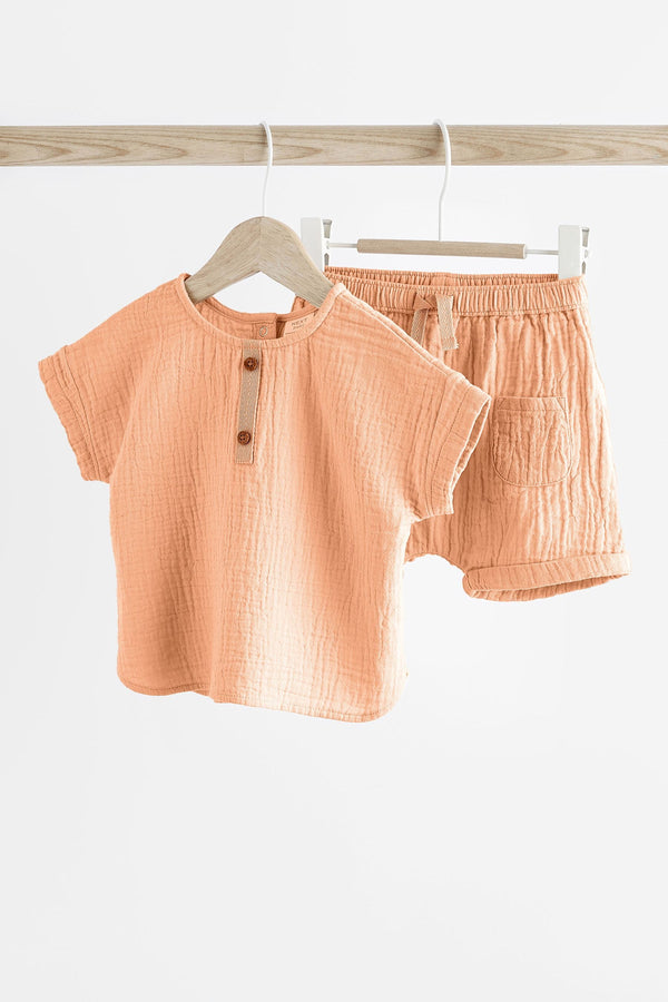 Orange Baby Top And Shorts Set (0mths-3yrs)