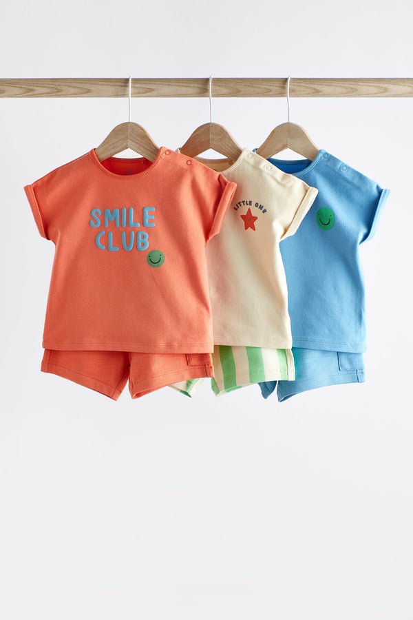 Blue/Orange Baby T-Shirt & Shorts Set