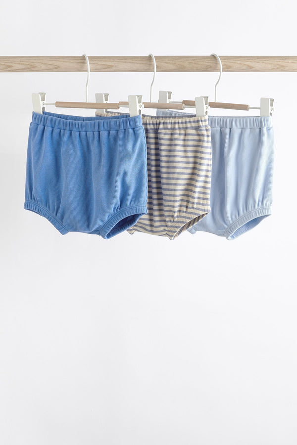 Blue Baby Textured Shorts 3 Pack