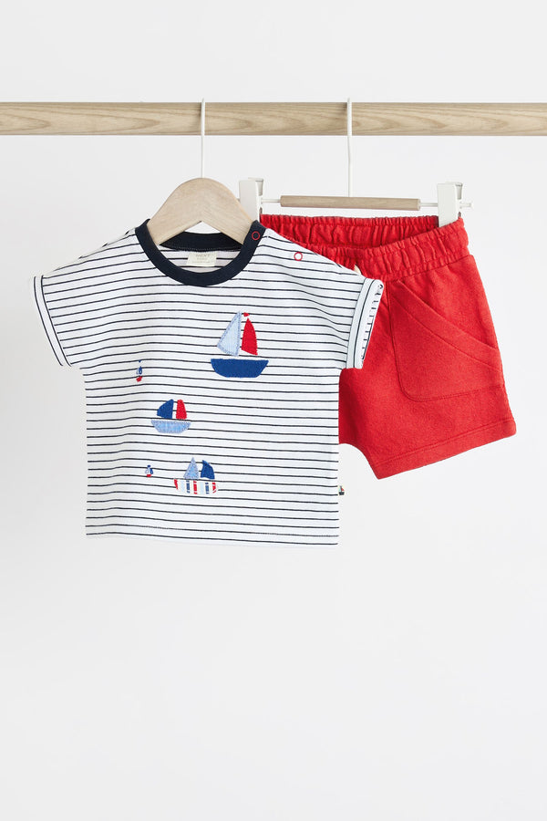 Copy Red/Blue Baby T-Shirt And Shorts 2 Piece Set