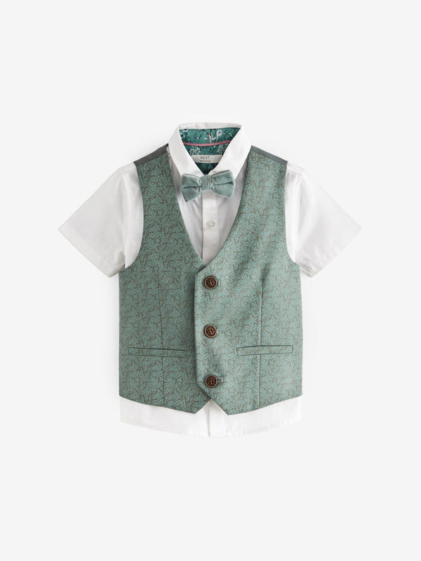 Mint Green Waistcoat, Shirt and Bowtie Set (3mths-9yrs)