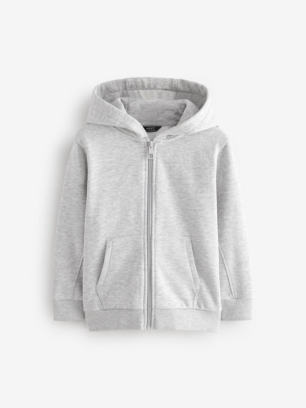 Grey Plain Zip Through Hoodie (3-16yrs)