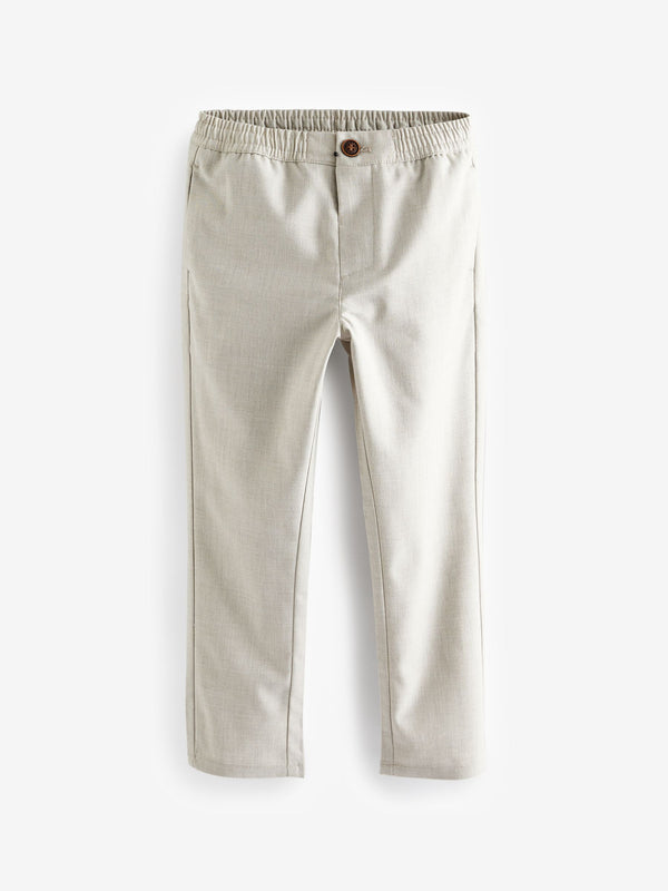 Ecru Neutral Smart Linen Blend Trousers (3-16yrs)
