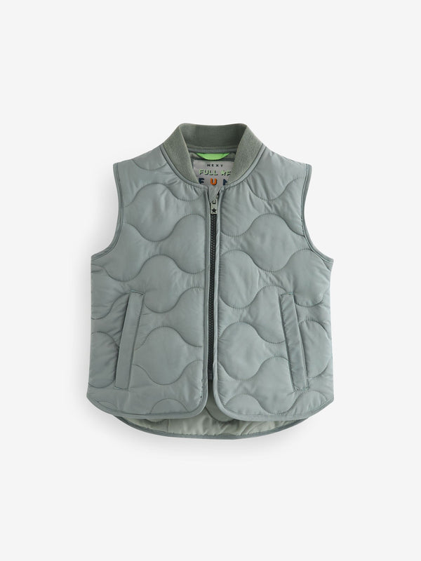 Sage Green Quilted Gilet (3mths-10yrs)