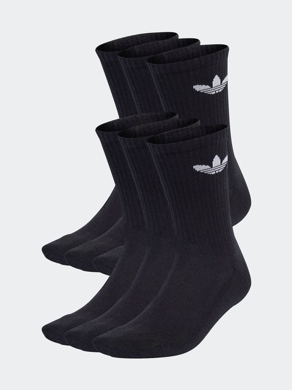adidas Originals Black Dark Trefoil Crew Socks 6 Pack