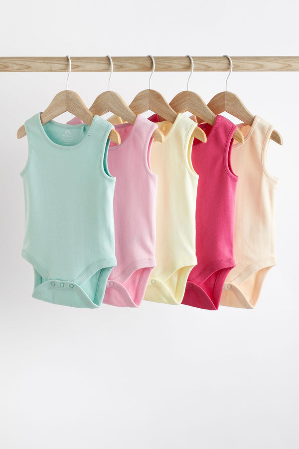 Multicolour Baby Vest Bodysuits 5 Pack