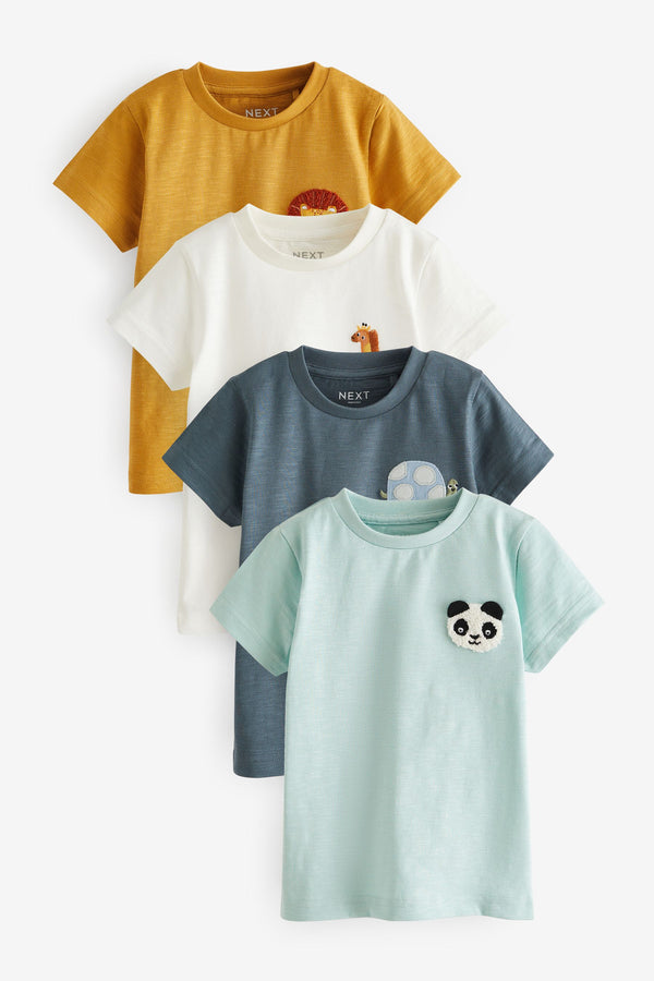 Multi 100% Cotton Short Sleeve T-Shirts 4 Pack (3mths-7yrs)