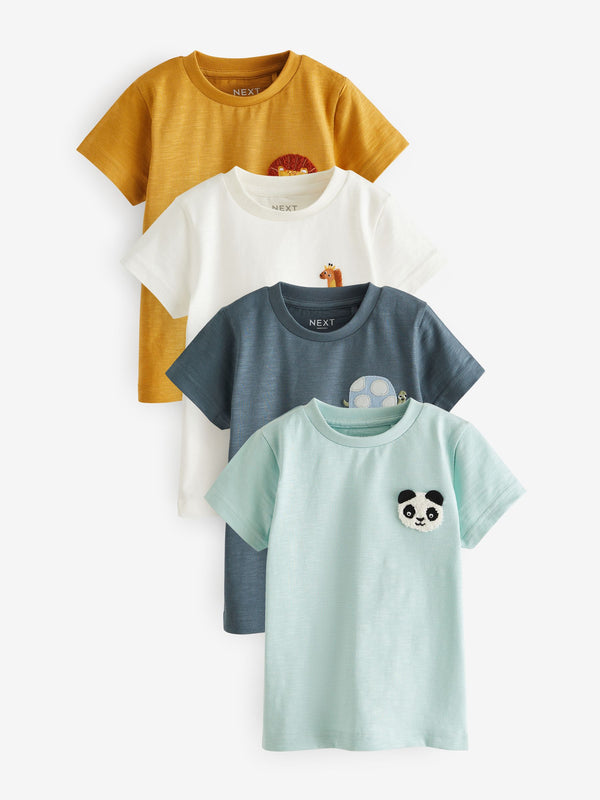 Multi 100% Cotton Short Sleeve T-Shirts 4 Pack (3mths-7yrs)