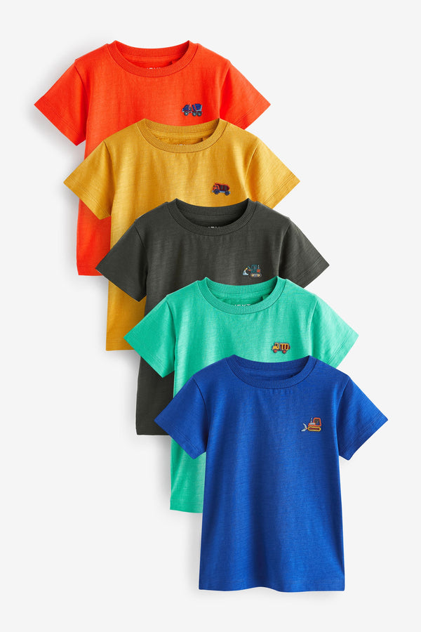 Red/Green Short Sleeve T-Shirts 5 Pack (3mths-7yrs)