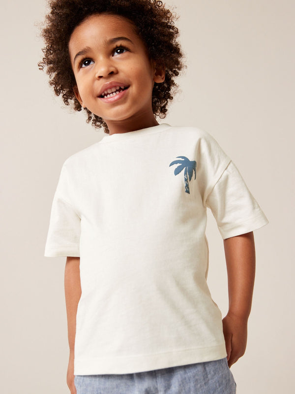 White Simple Short Sleeve T-Shirt (3mths-7yrs)