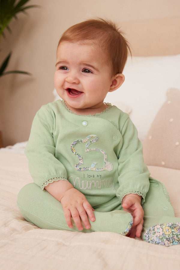 Sage Green Mummy 100% Cotton Family Sleepsuit (0-2yrs)