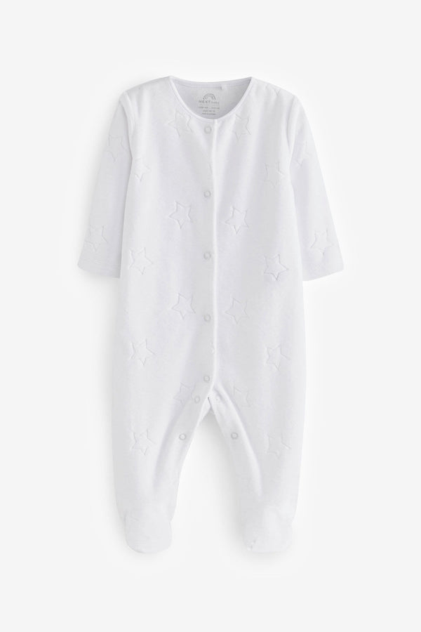 White Star Velour Baby Sleepsuit (immediate)