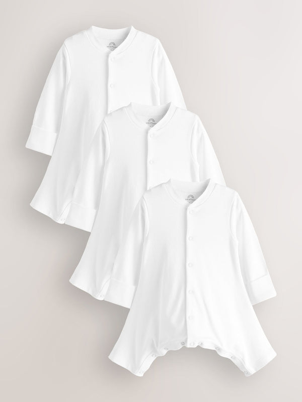 White Hip Dysplasia 100% Cotton Baby Sleepsuits 3 Pack (0-3yrs)