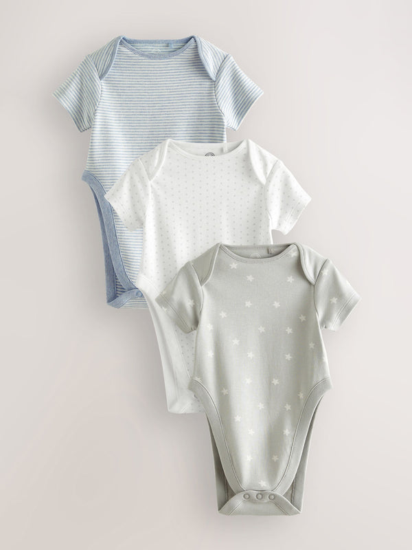 Blue Star Baby Hip Dysplasia Short Sleeve Bodysuits 3 Pack