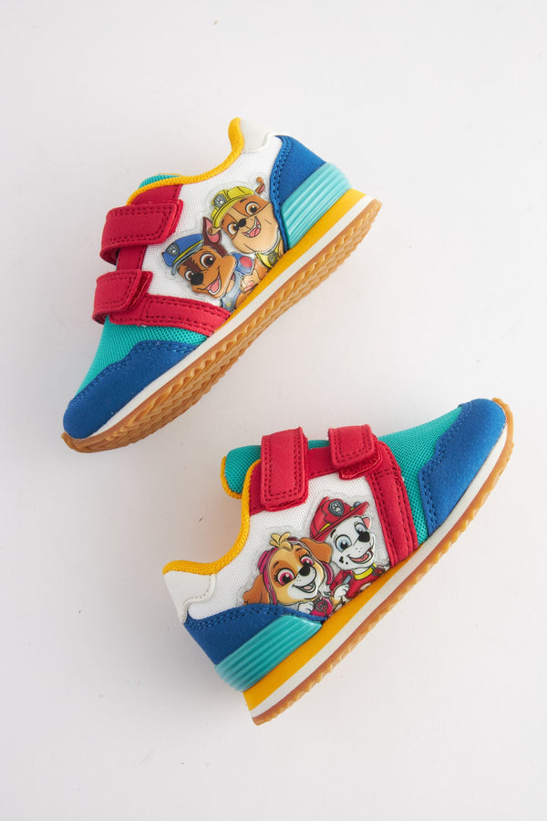 Paw Patrol Blue Colourblock Wide Fit (G) Double Strap Trainers