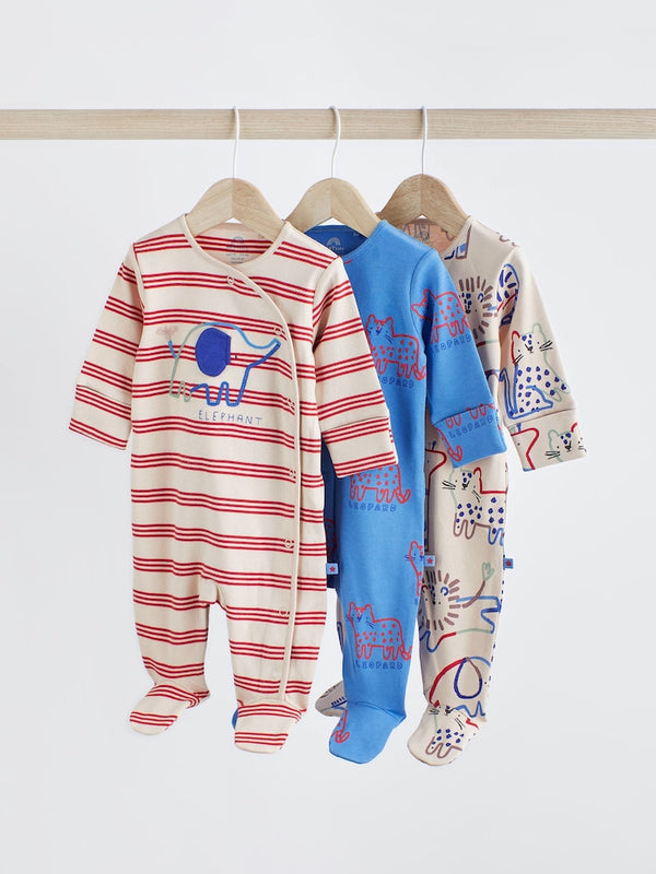 Red Character Baby 100% Cotton Sleepsuits 3 Pack immediate