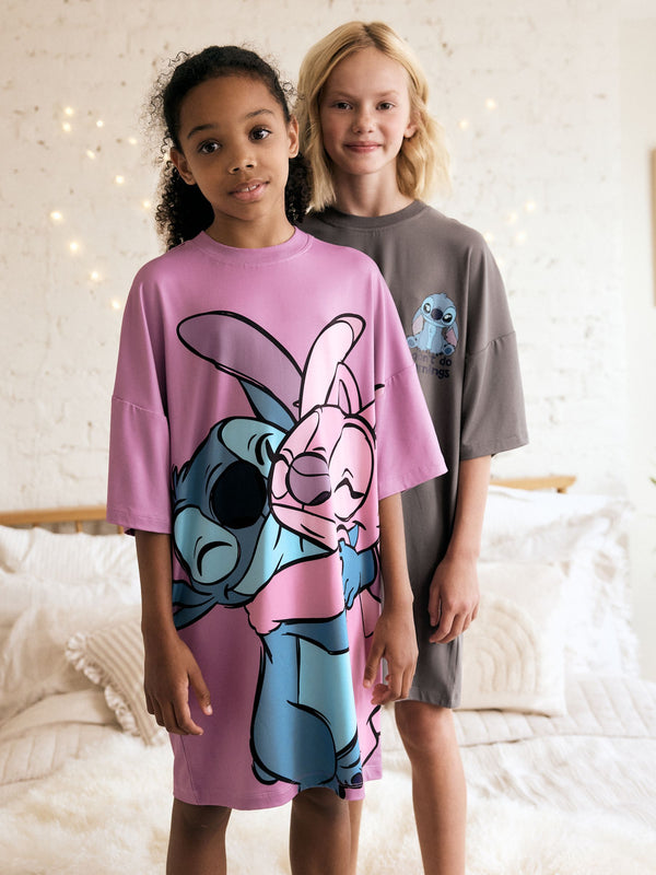 Grey/Purple Lilo & Stitch License Nighties 2 Pack (3-14yrs)