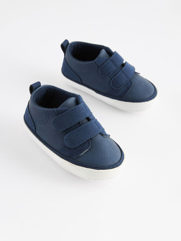 Navy Blue Baby Two Strap Trainers (0-24mths)