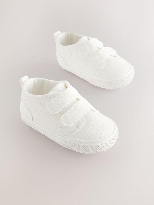 White Baby Two Strap Trainers (0-24mths)