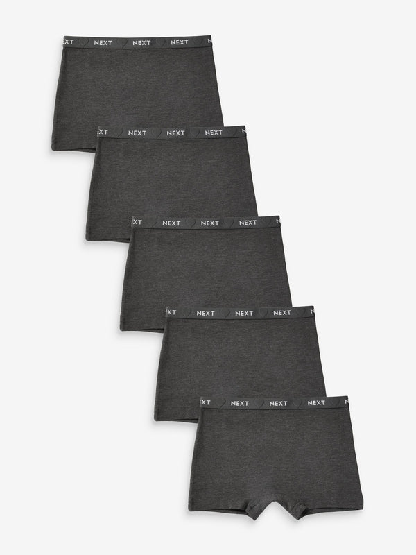 Charcoal Grey Short Briefs 5 Pack (2-16yrs)