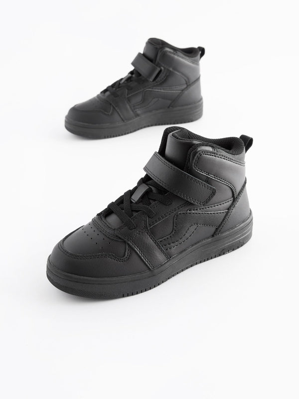 Black High Top Trainer School Shoes
