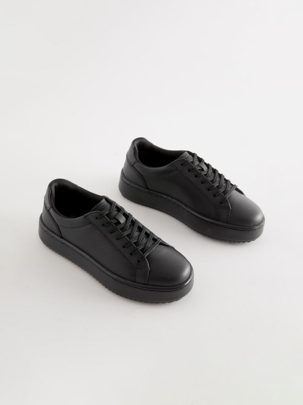 Black School Leather Lace Up Shoes