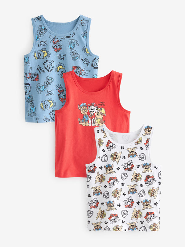 Paw Patrol License 100% Cotton Vests 3 Pack (1.5-10yrs)