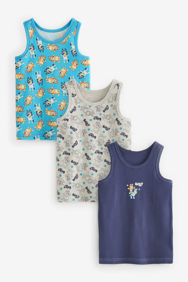 Bluey License 100% Cotton Vests 3 Pack (1.5-12yrs)