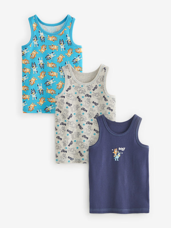 Bluey License 100% Cotton Vests 3 Pack (1.5-12yrs)