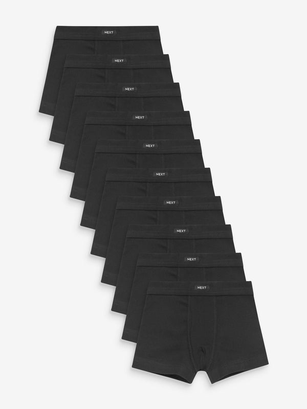 Black Soft Waistband Trunks 10 Pack (2-16yrs)