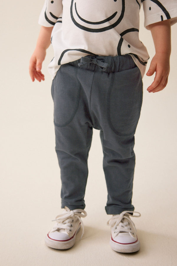 Charcoal Grey Lightweight 100% Cotton Jersey Joggers (3mths-7yrs)