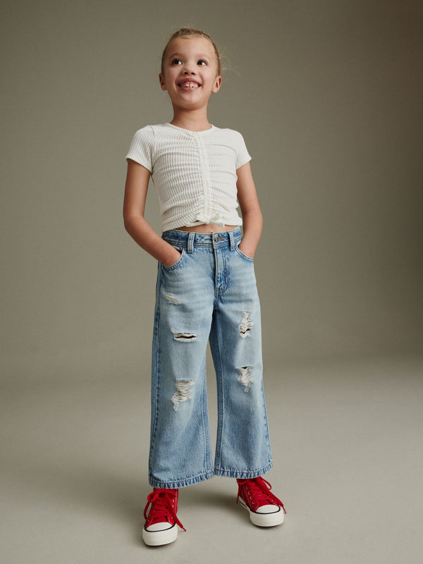 Blue Denim Wide Leg Jeans (3-16yrs)