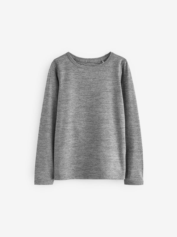 Grey Textured Long Sleeve Base Layer Top (3-16yrs)