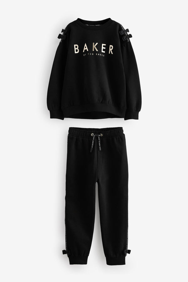 Baker by Ted Baker Bow Black Sweater & Joggers Set