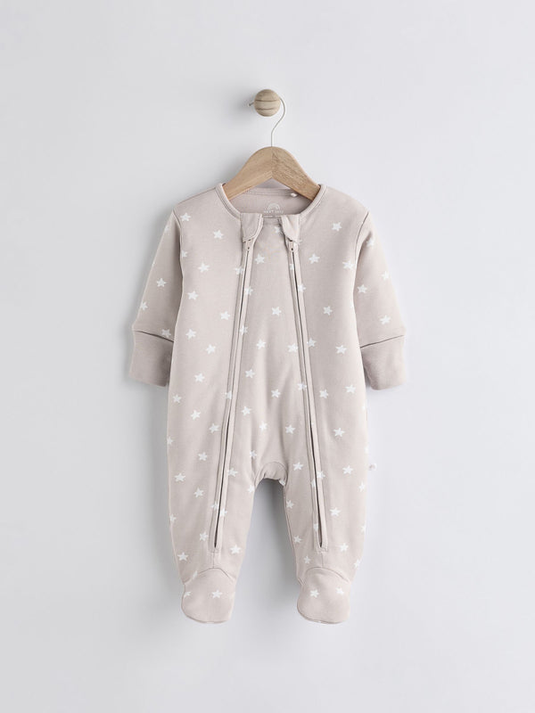 Neutral 2.5 Tog Wadded Zip Sleepsuit