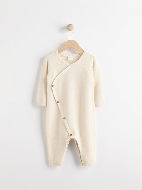 Cream Knitted Wrap Baby Romper (0mths-2yrs)