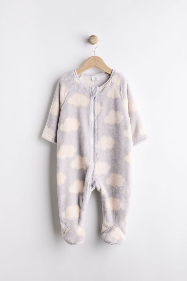 Grey Baby Fleece Sleepsuit