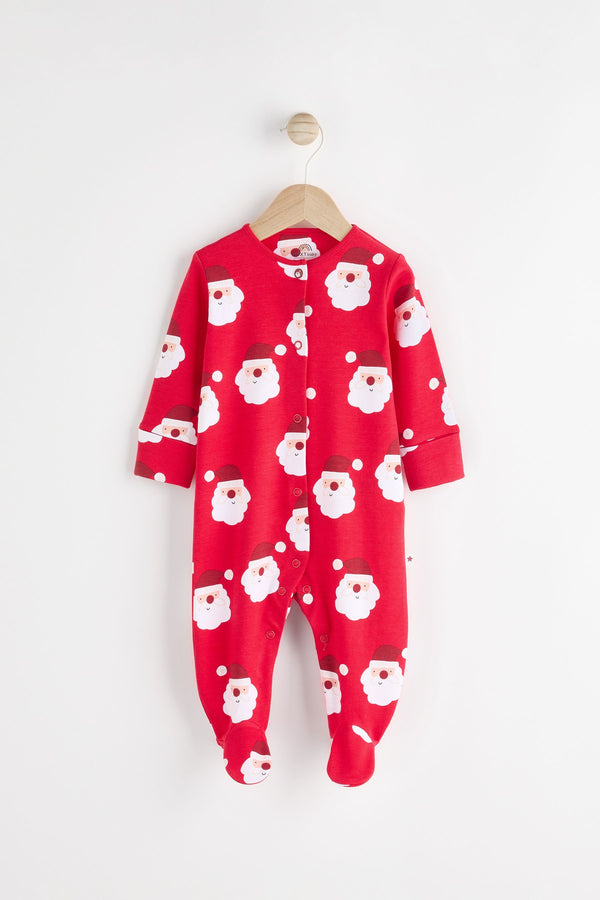 Red Baby Christmas Santa Sleepsuit (0mths-2yrs)