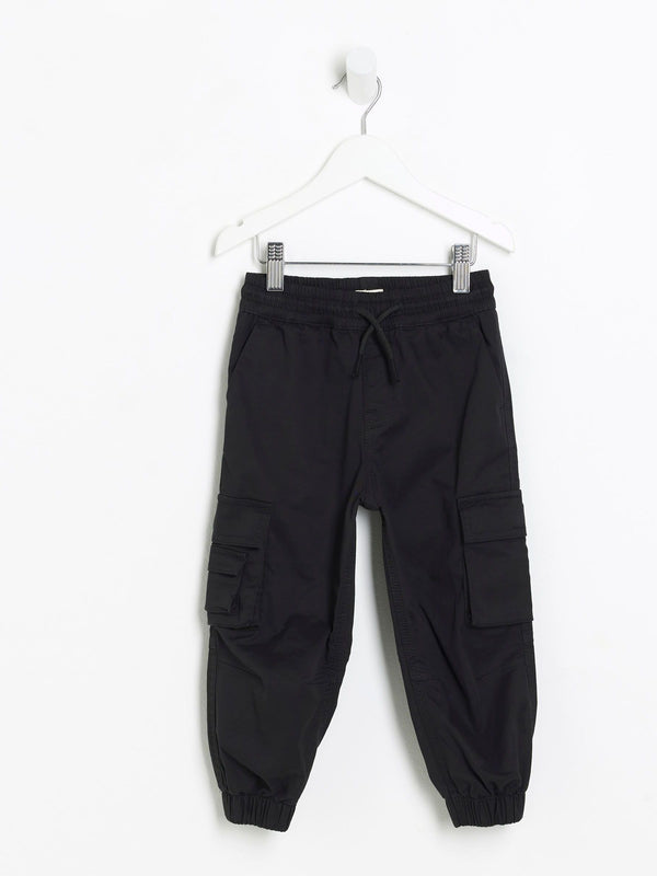 River Island Black Mini Boys Tech Cargo Trousers