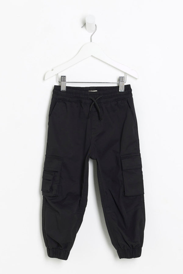 River Island Black Mini Boys Tech Cargo Trousers