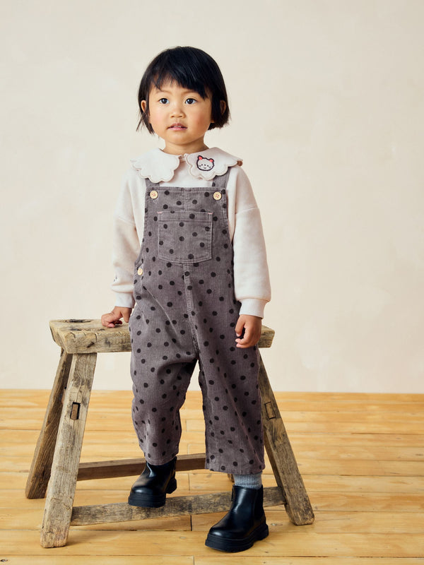 Black/White Co-ord 100% Cotton Dungarees Set (3mths-7yrs)