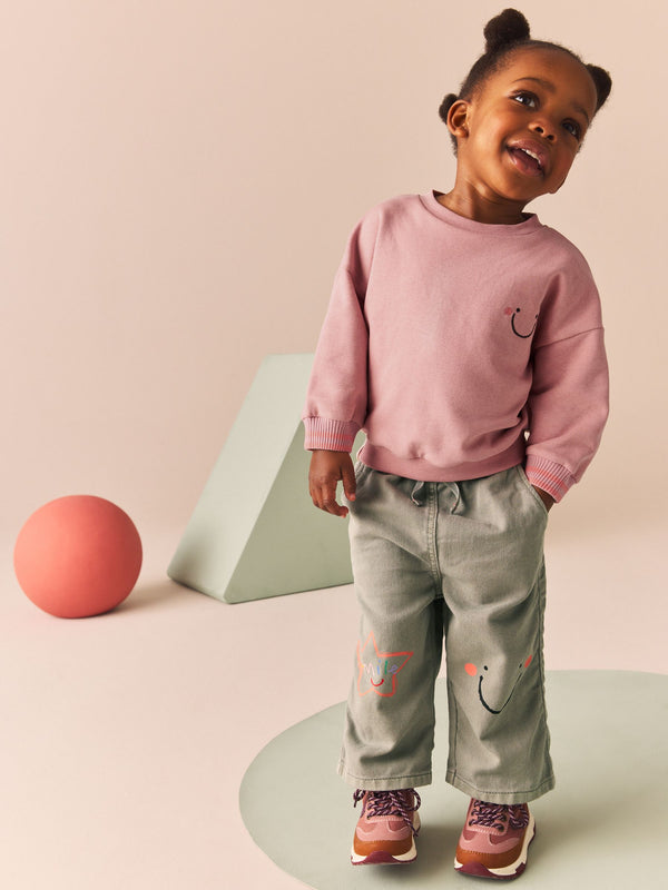 Khaki Green 100% Cotton Sweatshirt and Trousers Set (3mths-7yrs)