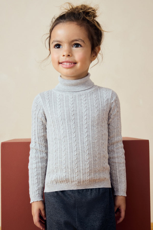 Grey Roll Neck Cardigan (3mths-10yrs)