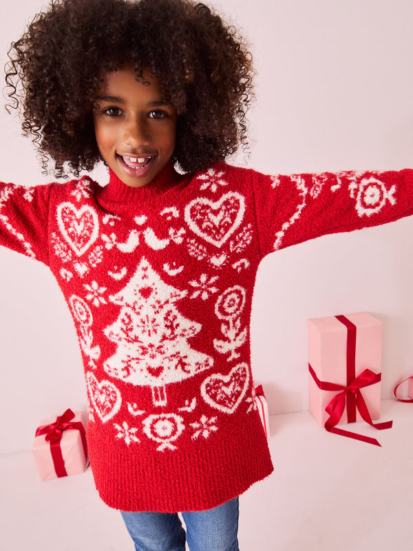 Red Christmas Jumper Dress (3-16yrs)