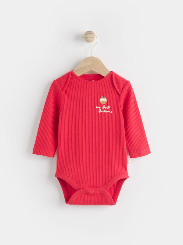 Red Baby 'My First Christmas' 100% Cotton Bodysuit