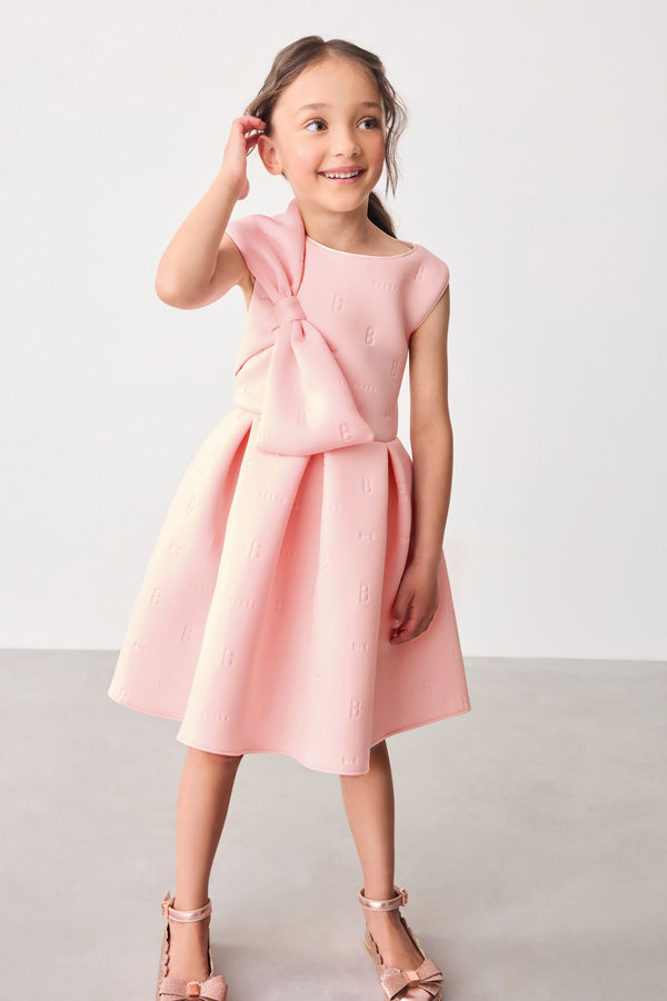 Pink Baker by Ted Baker Bow Embossed Scuba Pink Dress