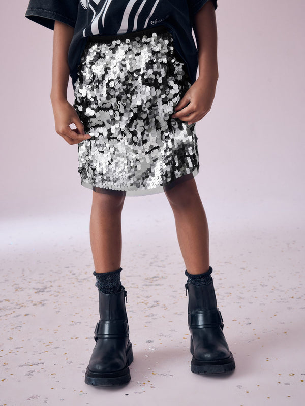 Black/Silver Sequin Skirt (3-16yrs)