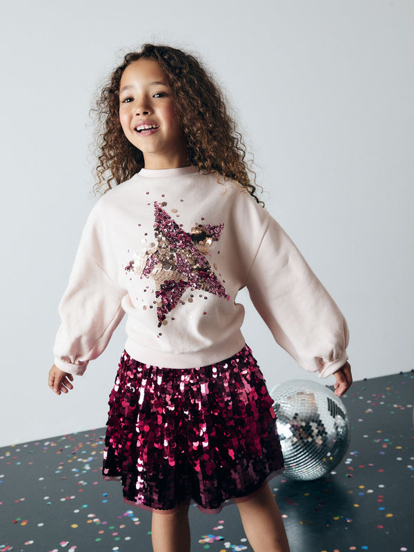 Berry Red Sequin Skirt (3-16yrs)